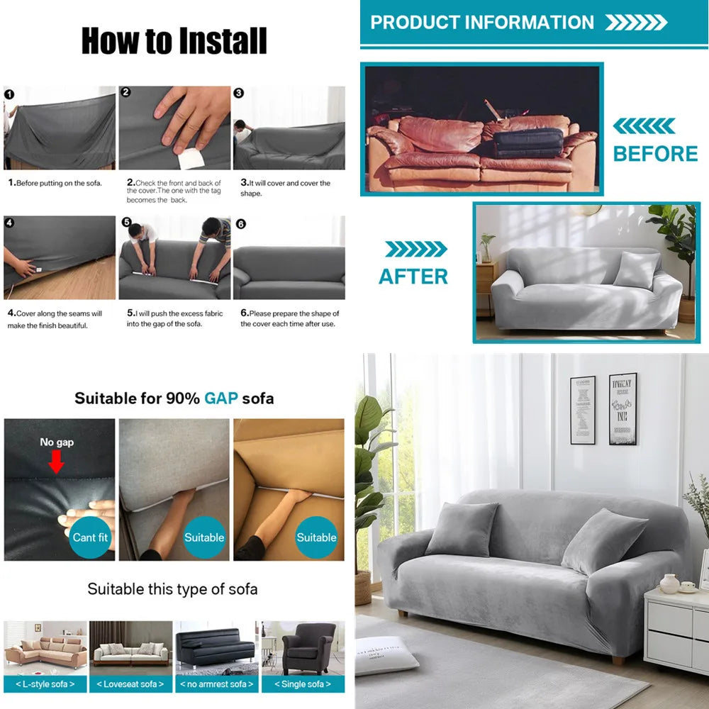 CouchCouture LuxeFit Velvet Slipcovers