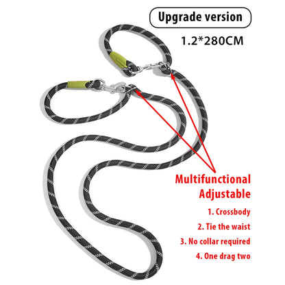 ZoomPup Reflective Hands-Free Dog Leash