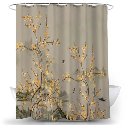 Feathered Florals Shower Curtain
