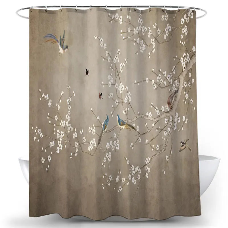 Feathered Florals Shower Curtain