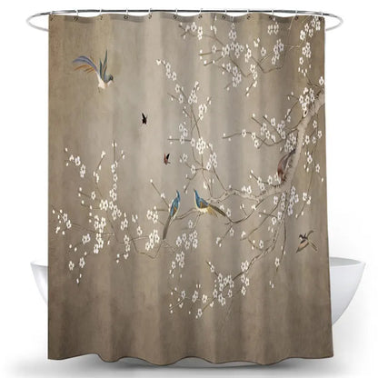Feathered Florals Shower Curtain